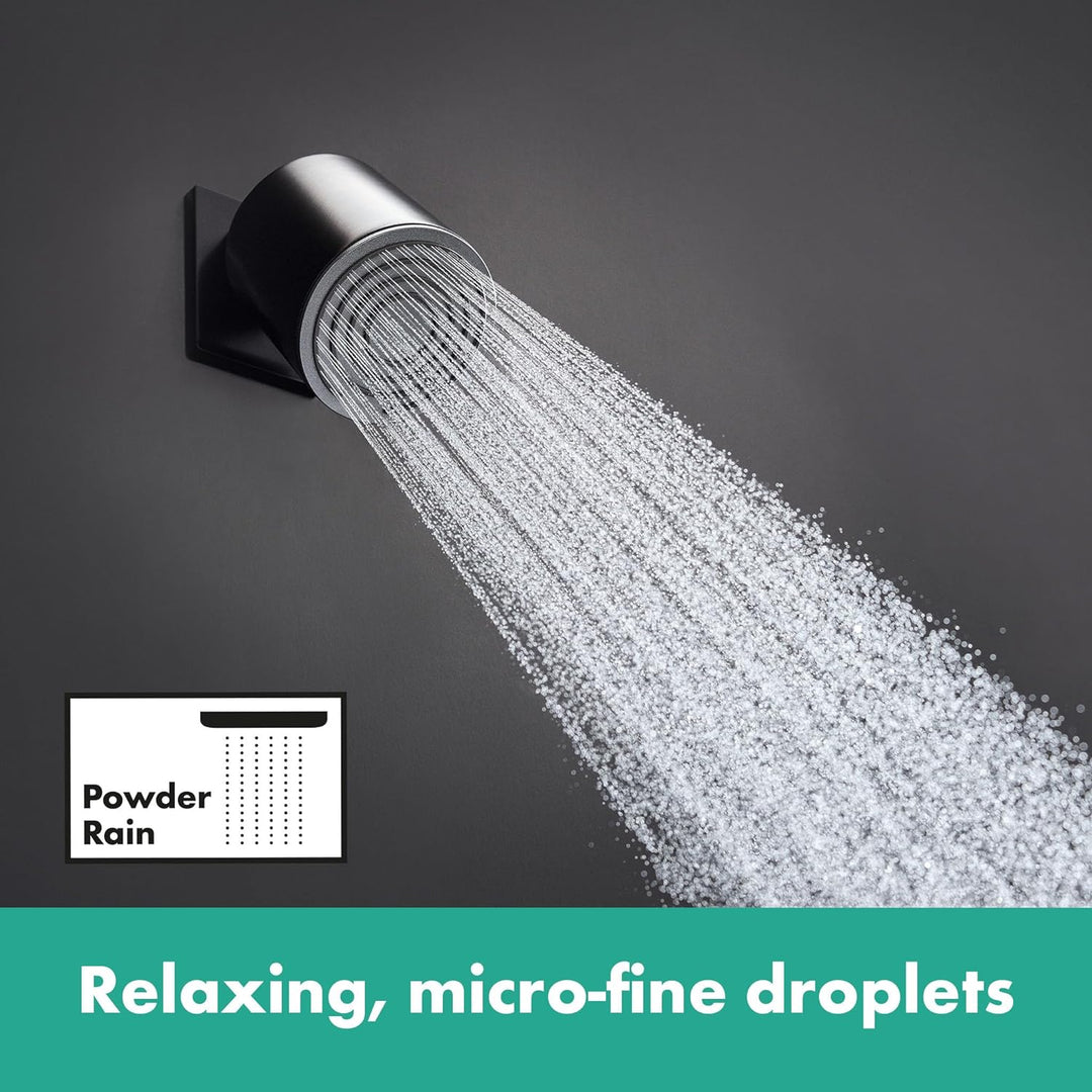 hansgrohe Kopfbrause Pulsify S, Brausekopf 105mm, Duschkopf Regendusche mit 1 Strahlart, Mattschwarz