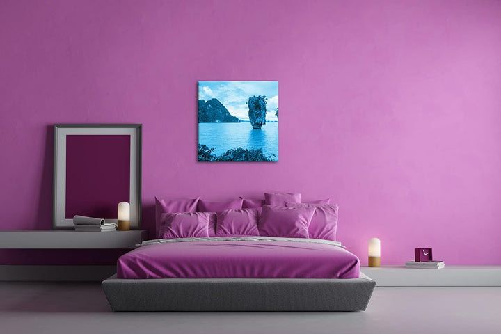 deyoli exotische Inseln in Thailand Format: 40x40 Effekt: Monocrome Blau als Leinwand, Motiv fertig