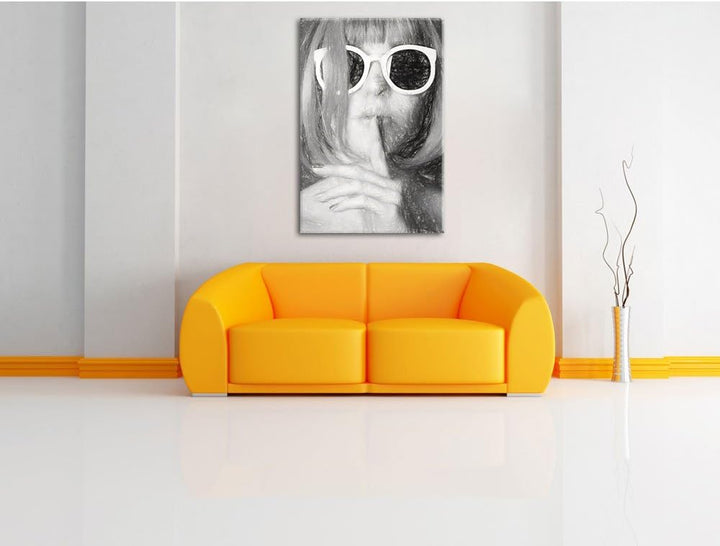 Pixxprint Frau mit Haaren als Leinwandbild/Grösse: 100x70 cm/Wandbild/Kunstdruck/fertig bespannt, 10