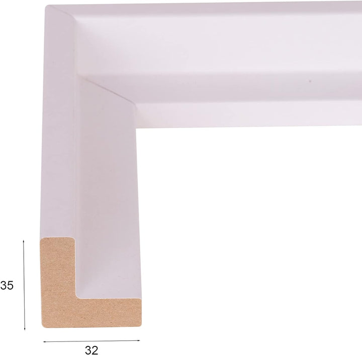 Rahmendesign24 Schattenfugenrahmen Oslo für Keilrahmenbilder und Leinwände 40x50 Weiss (matt) Schatt