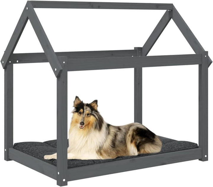 Tidyard Hundebett Hundekorb Hundesofa Massivholz Kiefer Grau 101x70x90 cm 101x70x90 cm Grau Massivho