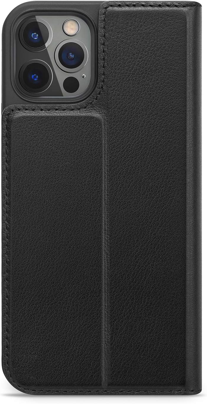 WIIUKA Lederhülle für iPhone 12/12 Pro Hülle - Travel - mit Kartenfach, extra Dünn, Premium Leder, m