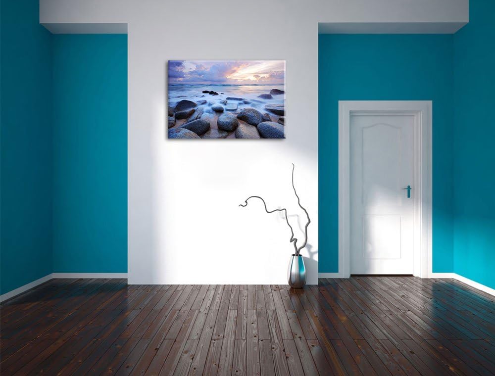 Romantisches Meer , Format: 100x70 auf Leinwand, XXL riesige Bilder fertig gerahmt mit Keilrahmen, K