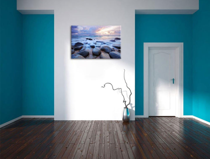 Romantisches Meer , Format: 100x70 auf Leinwand, XXL riesige Bilder fertig gerahmt mit Keilrahmen, K