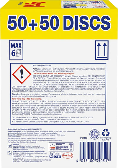 Persil Universal 4in1 DISCS (100 Waschladungen), Vollwaschmittel mit Tiefenrein-Plus Technologie bek