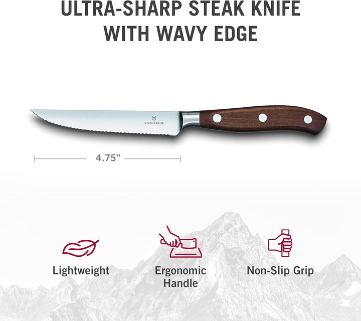 Victorinox, Grand Maître, Profi Tranchier-Set, 2-teilig, Extra Scharfe Klinge, Wellenschliff, 12 cm,