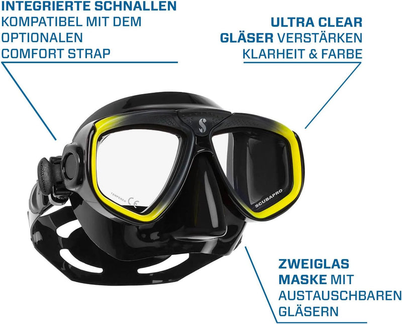 SCUBAPRO Zoom EVO Tauchmaske schwarz/gelb, schwarz/gelb