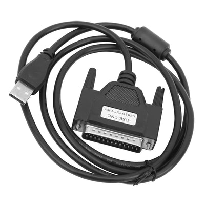 CNC-USB-Adapterkabel, schwarz DB25 12-Mbit/s-USB-Kabel zum Parallelkonverter Transformator Computer-