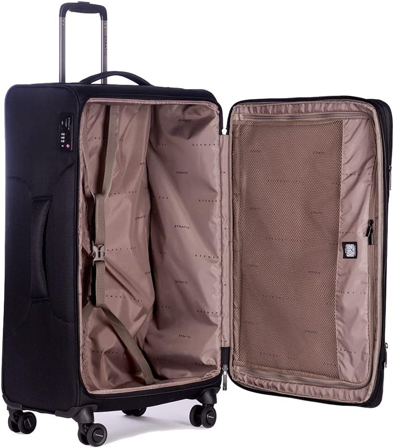 Stratic Light + Koffer Weichschale Reisekoffer Trolley Rollkoffer gross, TSA Kofferschloss, 4 Rollen