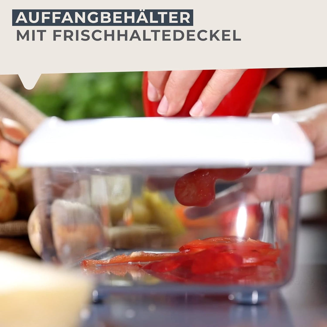 FACKELMANN Multi-Schneider #easyprepare, hochwertiger Multizerkleinerer, Gemüsezerkleinerer mit 11 v