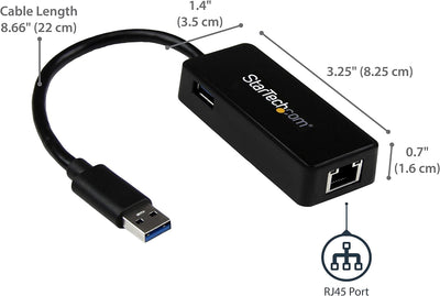 StarTech.com USB 3.0 auf Gigabit Ethernet Adapter - USB 3.0 10/100/1000Mbit/s Netzwerk Adapter NIC m