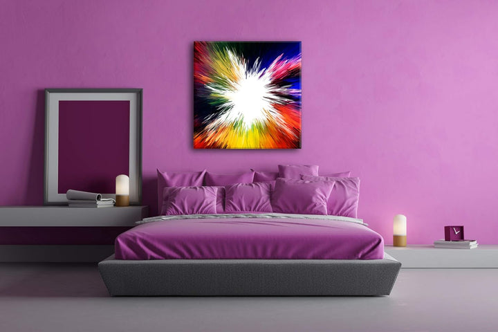 deyoli Farbenfrohe Explosion Format: 60x60 als Leinwandbild, Motiv fertig gerahmt auf Echtholzrahmen