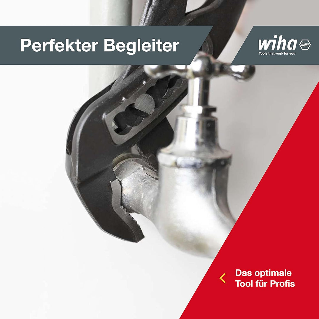 Wiha Wasserpumpenzange (27382) Classic I Wapu Zange 300 mm I durchgestrecktes Gelenk mit doppelter F