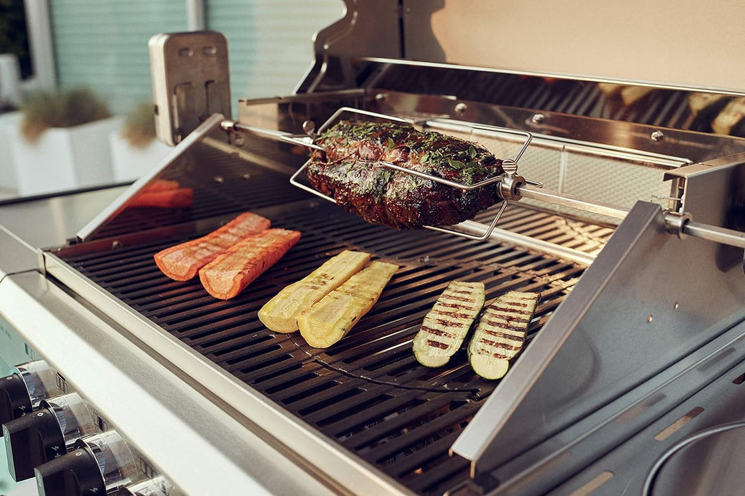 Enders Edelstahl-Grillspiess für Boston 6 Grillspiess Boston 6 silber & ® SWITCH GRID Pfanne Bundle