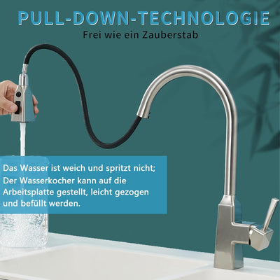 TIMACO Wasserhahn Küche mit Ausziehbare Brause Küchenarmatur 360° Schwenkbar Mischbatterien für Küch