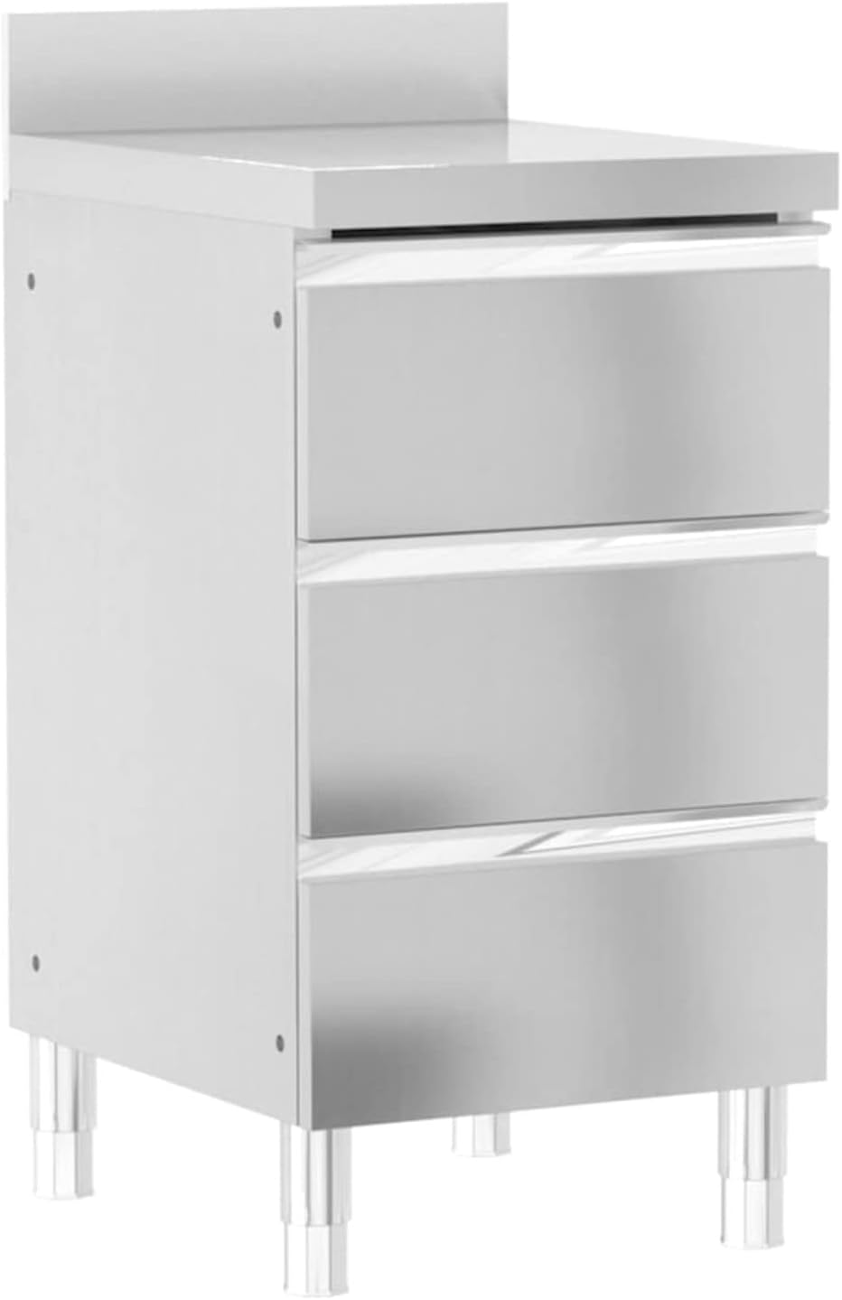 Tidyard 3 STK. Gastro Küchenschrank mit 3 Schubladen Arbeitsschrank Edelstahlschrank Gastroschrank E