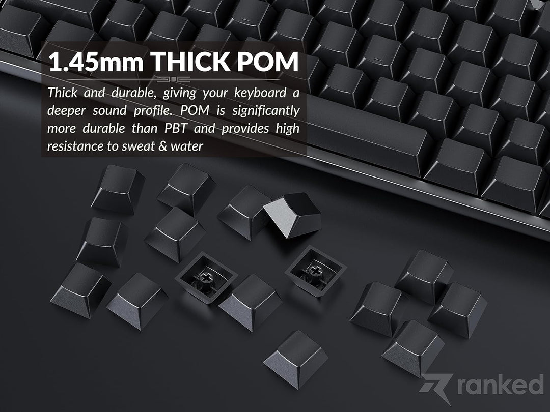 Ranked POM Jelly Hochwertiges Durchscheinendes Tastenkappen-Set | 1,45 mm Dickes PBT | Cherry-Profil