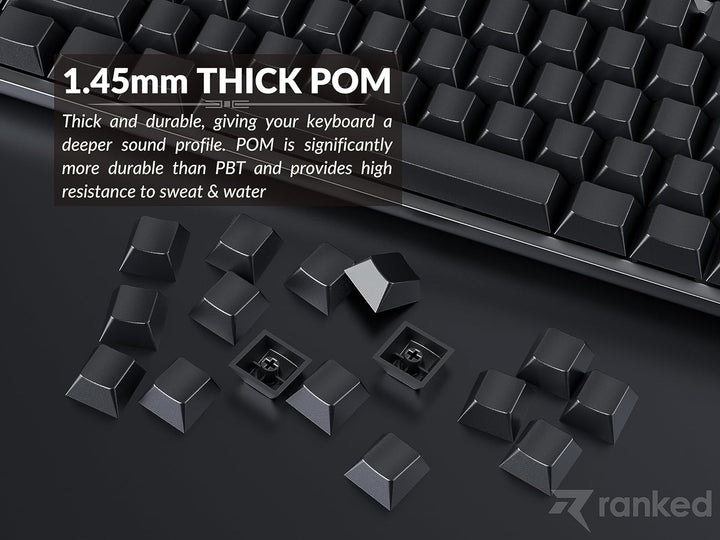 Ranked POM Jelly Hochwertiges Durchscheinendes Tastenkappen-Set | 1,45 mm Dickes PBT | Cherry-Profil