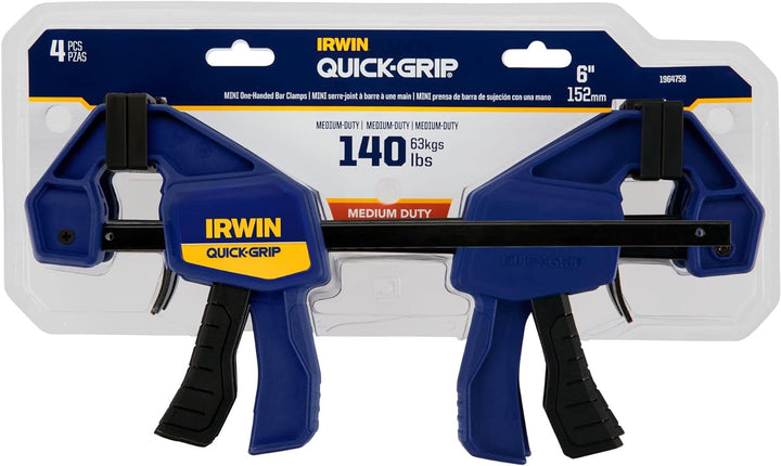 IRWIN QUICK-GRIP Klemmen, einhändig, Ministange, 15,2 cm, 4er-Pack (1964758) 6 inches, 6 inches