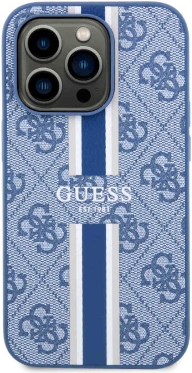 Guess GUHMP14XP4RPSB Hülle für iPhone 14 Pro Max 6.7" Blau hardcase 4G Printed Stripes