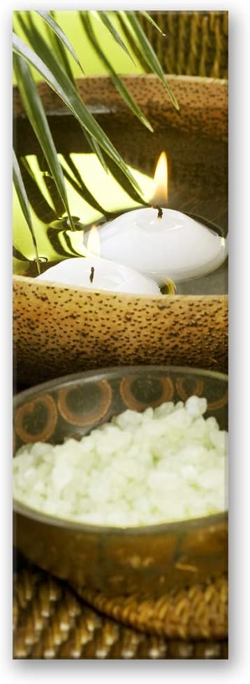 Feeby Deco Panel Zen Bild Kunstdruck modern Spa Grün 30x90 cm Deko Paneel 30x90 cm Grün_A, Deko Pane