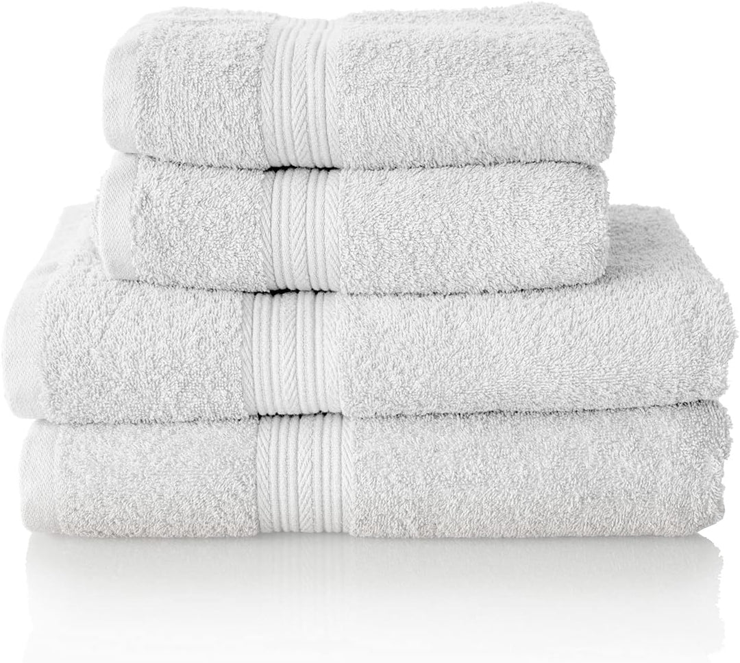 ALCLEAR Premium Frottier Handtuch Set, Frotteeserie in 6 Farben und 5 Grössen, Farbe: WEISS, 2X Dusc