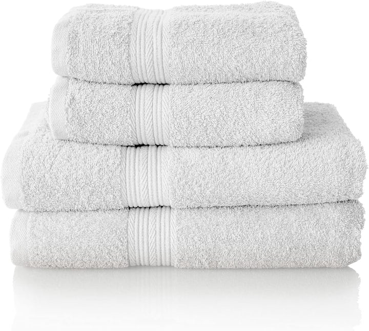 ALCLEAR Premium Frottier Handtuch Set, Frotteeserie in 6 Farben und 5 Grössen, Farbe: WEISS, 2X Dusc