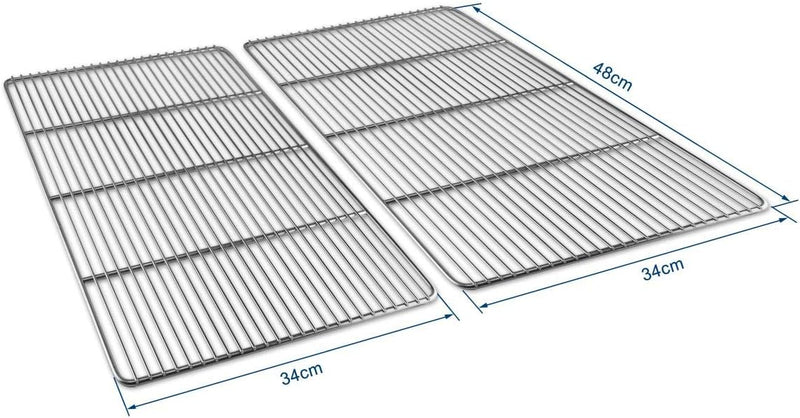 Grillrostprofi 48 x 34 cm Grillrost Edelstahl Gusseisen emailliert für Weber Genesis II E-310, Genes