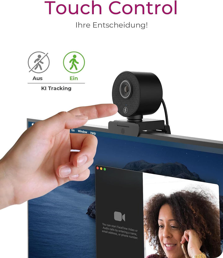 ICY BOX Full-HD USB Webcam mit Mikrofon, Klemmfuss, HD-Autofokus, WDR IB-CAM501-HD