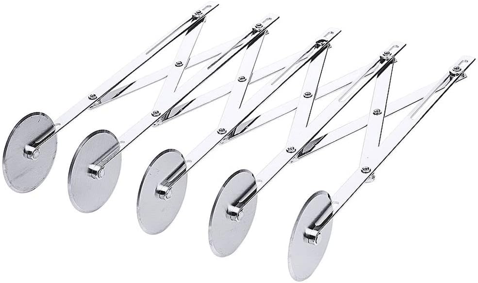 Contacto Edelstahl Teigschneider, Teigrädchen, justierbar, 5 Schneidrädchen, 5 Schneidrädchen