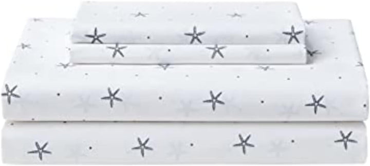 Nautica - Twin XL Bettlaken, Baumwoll-Perkal-Bettwäsche-Set, Küstendekoration, Schlafsaal Essentials