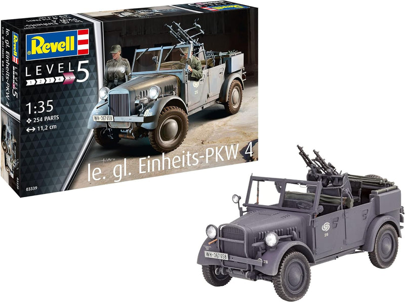 REVELL 03339 03339-Einheits PKW Kfz.4 Massstab 1:35 originalgetreuer Modellbausatz für Experten, unl