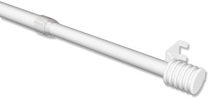 Interdeco Klemmstangen (2 Stück), Klemmfix Scheibenstangen mit Haltekrallen Weiss in 9/7 mm Ø, Pavo,