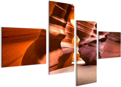 islandburner Bild auf Leinwand Antelope Canyon Wandbild Poster Kunstdruck Bilder Format: 150x80cm -