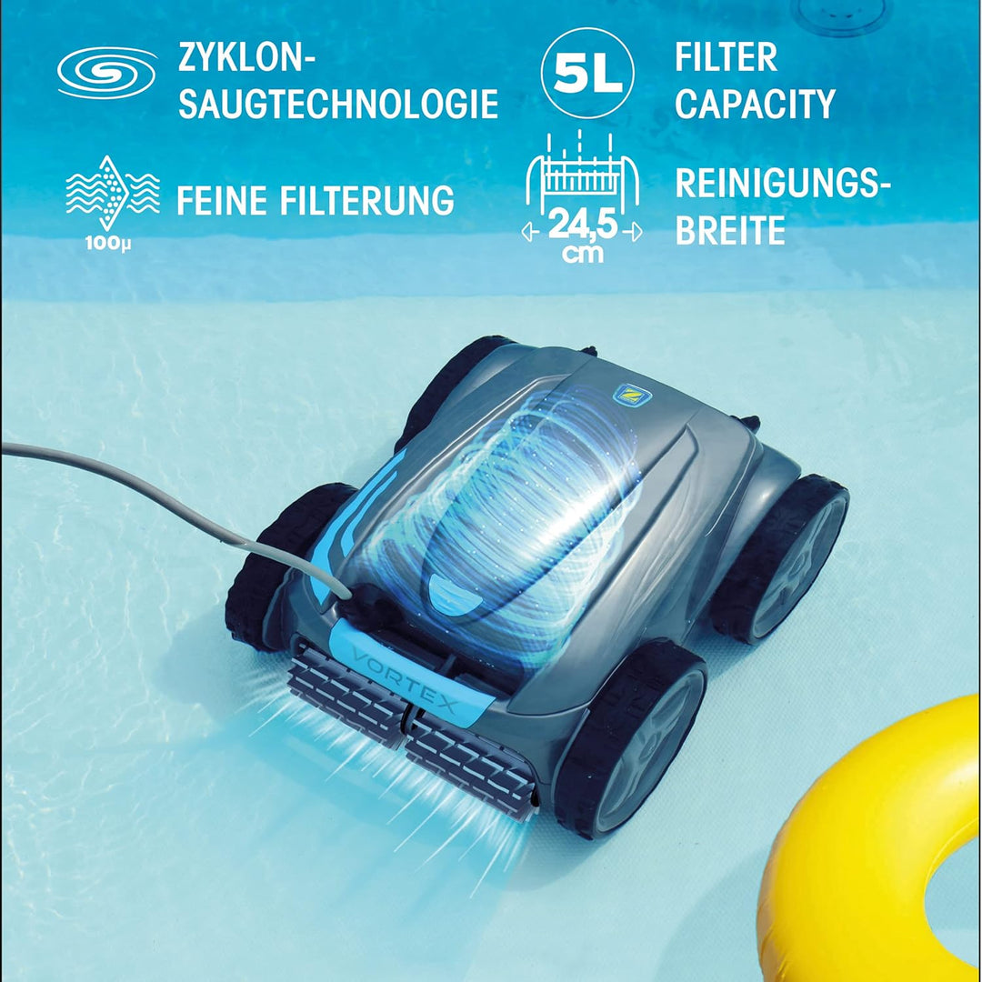 Automatischer Poolroboter Zodiac VORTEX 4WD. Bis zu 12x6 m, reinigt Boden, Wände und Wasserlinie. Fe