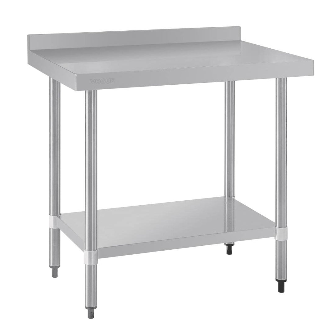 Vogue Vorbereitungstisch aus Edelstahl, mit Aufsatz, 900 x 900 x 600 mm, gewerbliche Nutzung, Silber