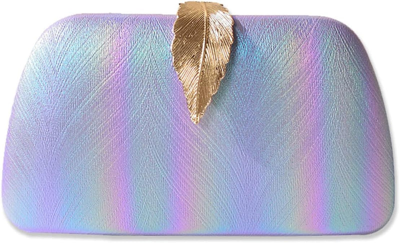 CORIOS Clutch Damen Glitter Handtasche Kette Abendtasche Umhängetasche mit Blatt Schnalle Verschluss