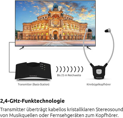 TechniSat STEREOMAN ISI 2 (Version 2) - kabelloser Stereo-Funkkopfhörer für Fernseher und Musikanlag