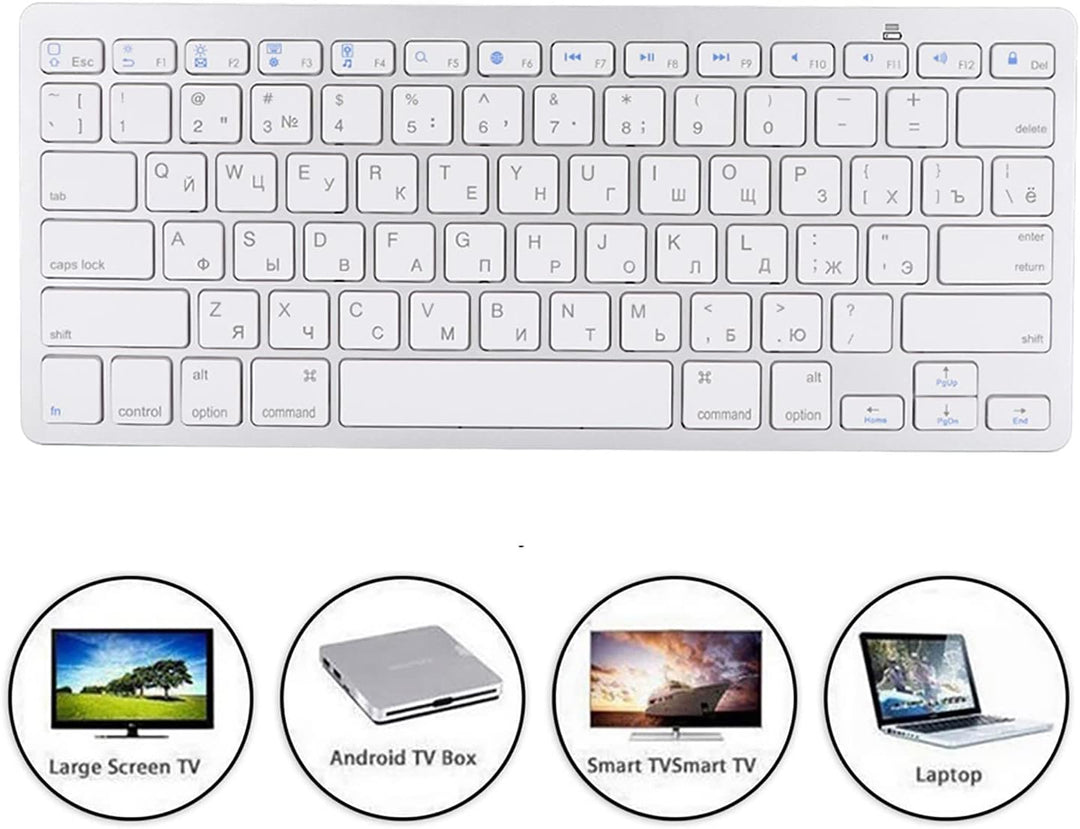 Bewinner Drahtlose russische Tastatur, 78 Tasten Bluetooth Ultradünne professionelle Multifunktionst