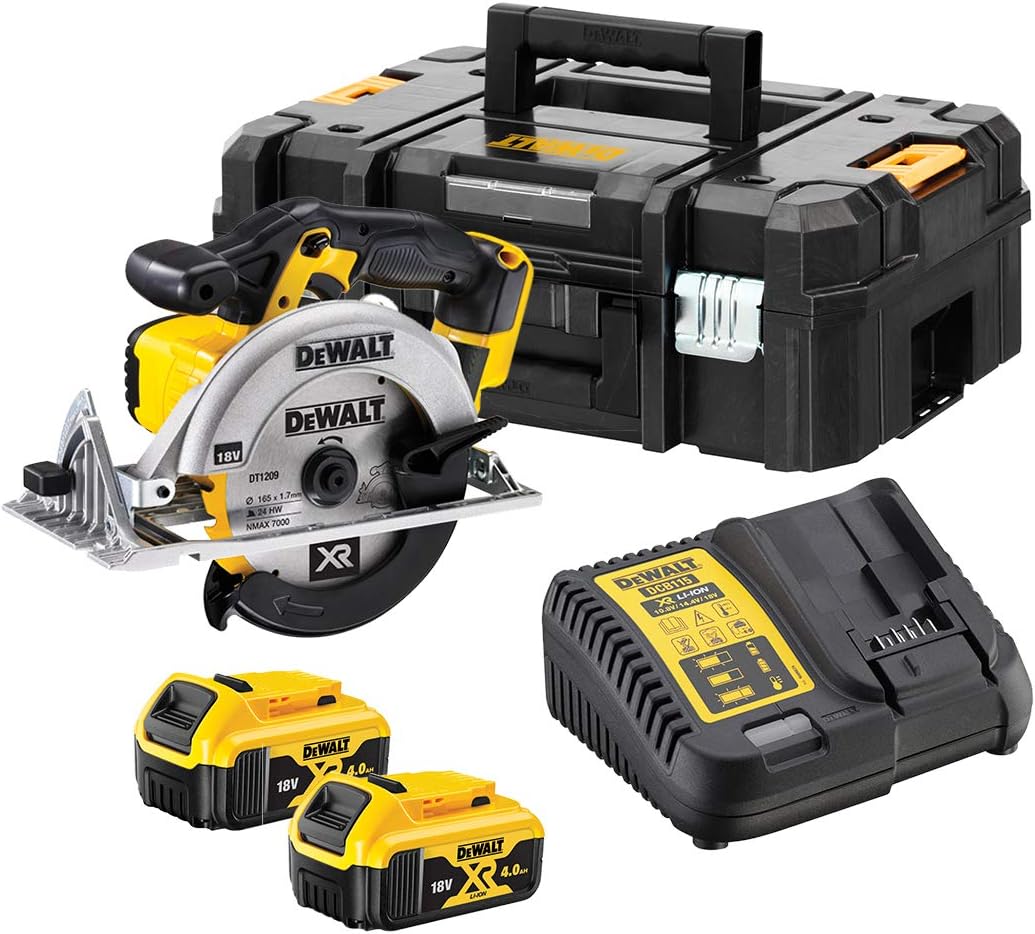 DeWalt Akku-Handkreissäge/ Akku-Kreissäge (18 Volt, 4,0 Ah, Vollmetall-Getriebe, inkl. 2x XR Li-Ion