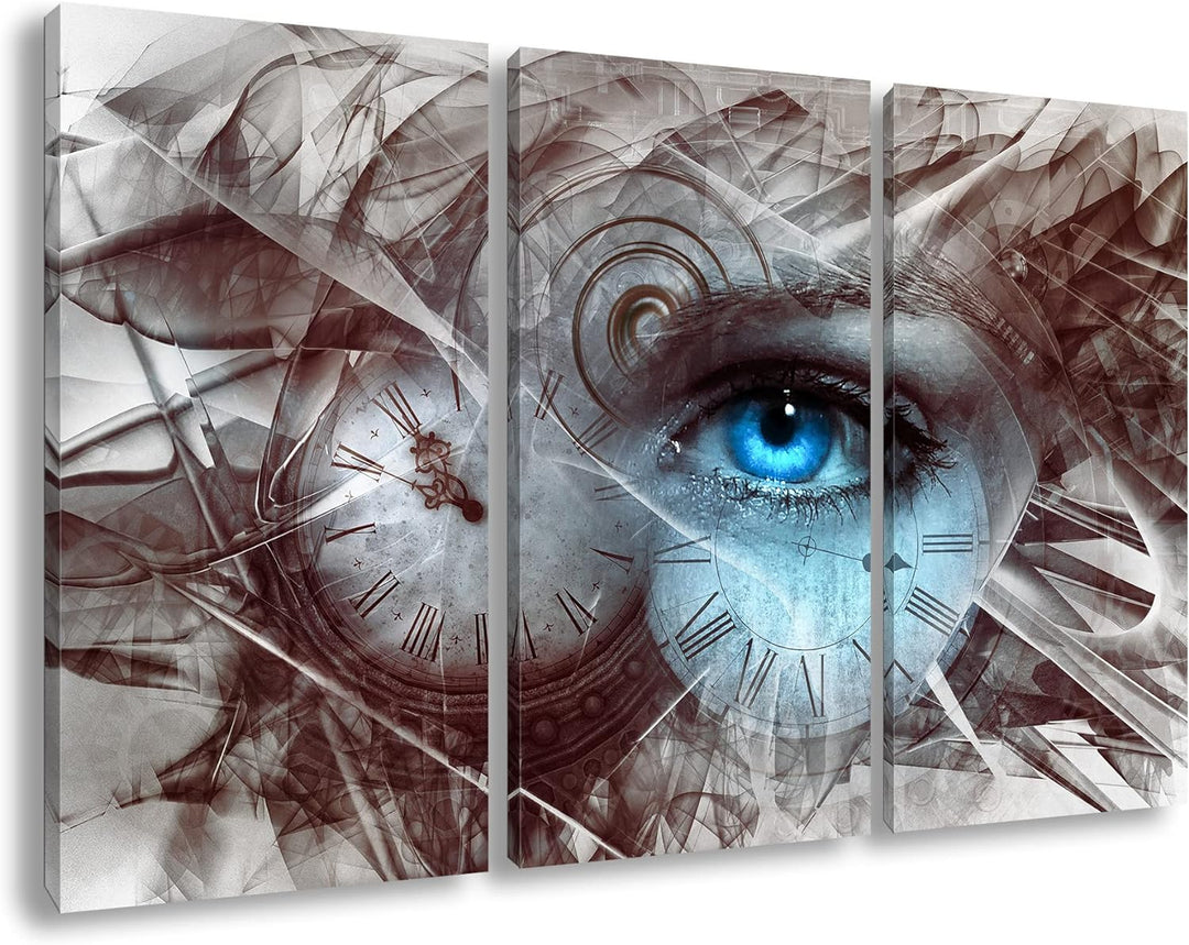 im Auge der Zeit Format: 3Teilig als Leinwandbild, Motiv fertig gerahmt auf Echtholzrahmen, Hochwert