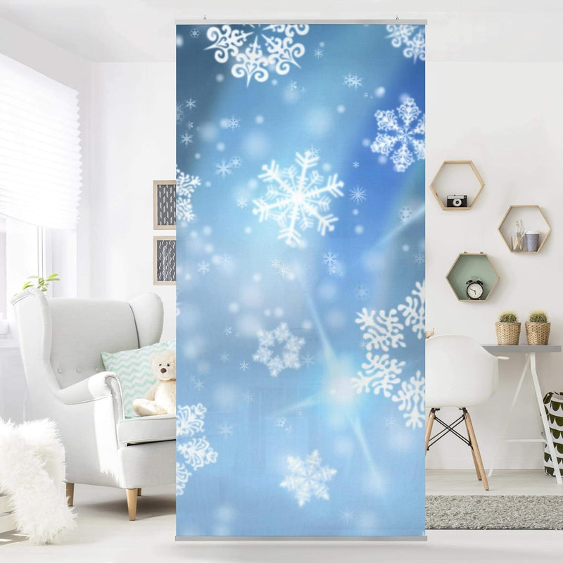 Bilderwelten Raumteiler Snowflakes 250x120cm inkl. transparenter Halterung, inkl. transparenter Halt