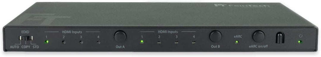FeinTech VAX04201 HDMI eARC Pass Matrix Switch 4x2 für Soundbar und 2 Displays 4K 60Hz Dolby Vision