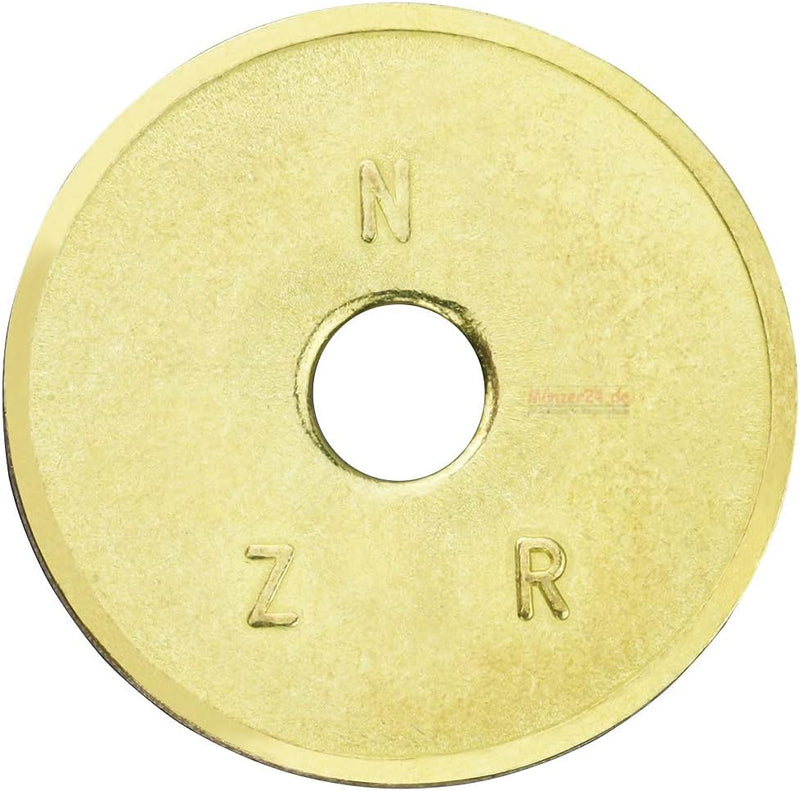 Wertmarke NZR Blitz 2020, 26mm Waschmarke, Messing Waschmünze für Münzautomat (50 Stück Stück, NZR 2