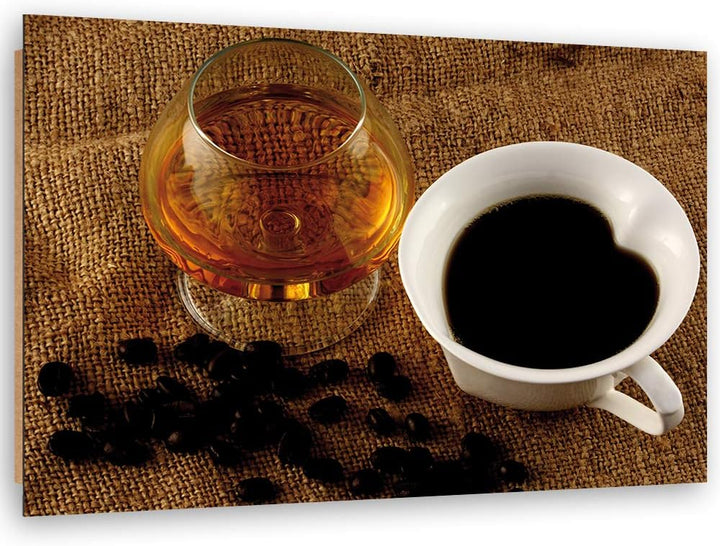 Feeby Dekobild Kaffee Deko Wand Kunstdruck für Wohnzimmer Braun 70x50 cm M14317 70x50 cm, M14317 70x