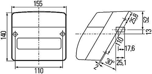 HELLA - Heckleuchte - Glühlampe - 12V - Anbau/geschraubt - Lichtscheibenfarbe: rot/gelb - Stecker: R