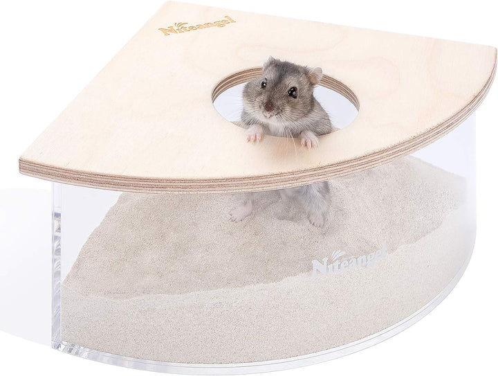 Niteangel Kleintiersandbad-Box - Acryl-Kleintier-Sandbad-Dusche & Sandgruben-Behälter für Hamster, M