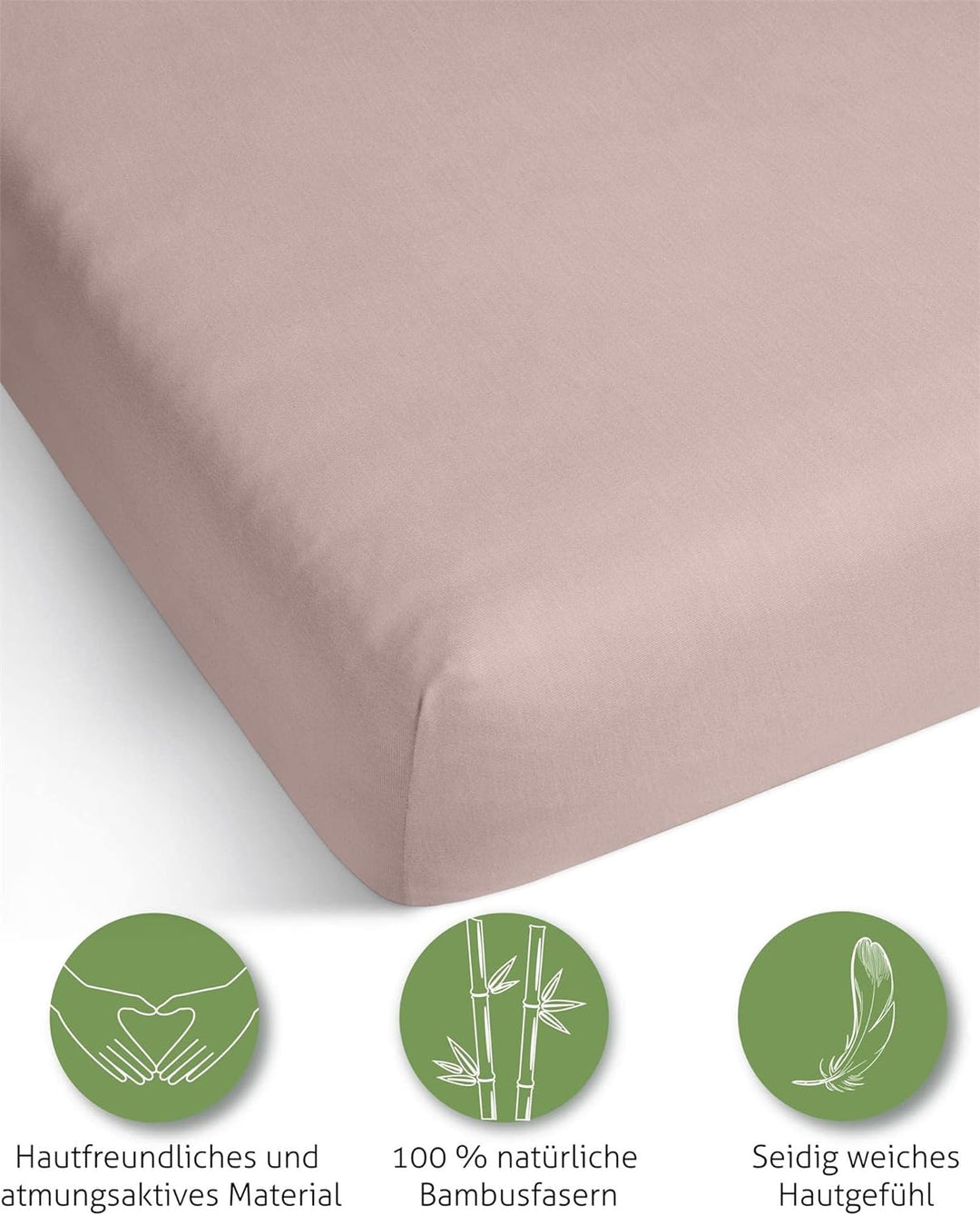 Bambus Spannbettlaken 4 Jahreszeiten| weiches Spannbetttuch 210 g/m² Oeko-Tex aus aktmungsaktivem Ma