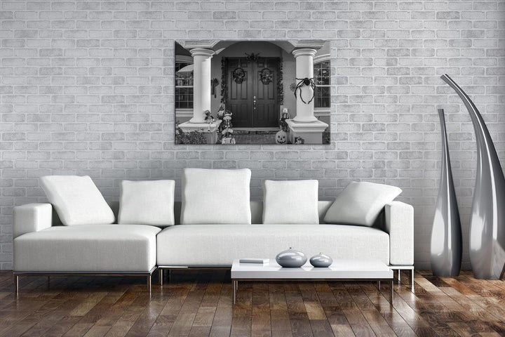 Halloween steht vor der Tür Effekt: Schwarz&Weiss,Format: 80x60 als Leinwandbild, Motiv fertig gerah