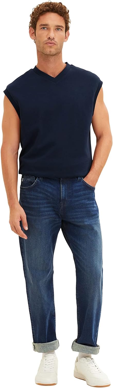 TOM TAILOR Herren Trad Relaxed Jeans 29W / 32L 10120 - Used Dark Stone Blue Denim, 29W / 32L 10120 -